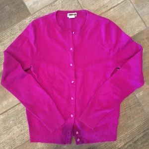 Jcrew Cashmere Jackie Cardigan in Fuchsia